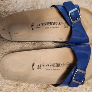 Birkenstock, Madrid style, Ladies Size 10med, Men's 8med, bright blue patent,new